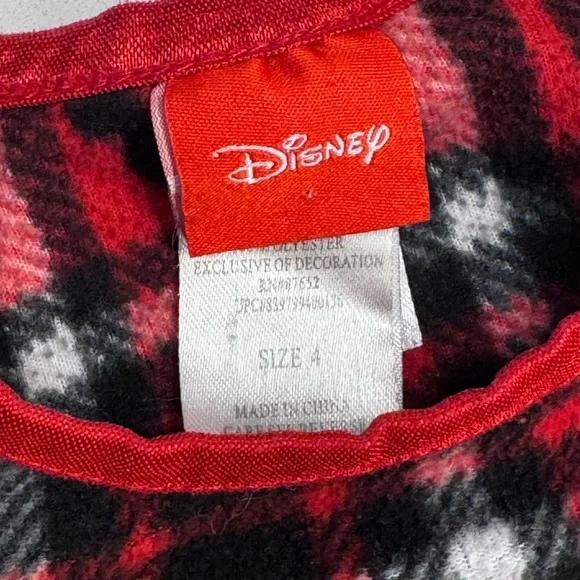 Disney, Red Plaid, Girls Traditional Styles Pajama Dress, size 4 - Picture 3 of 10